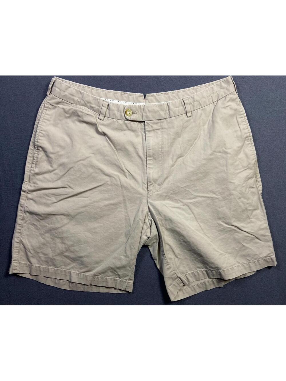 Peter Millar Shorts Mens 36 (34) Tan Chino Flat Front Hiking Golf Preppy 8" ins.